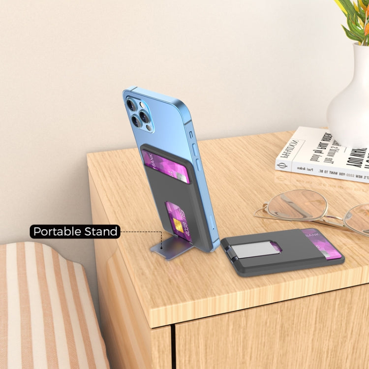 For IPhone 15 AhaStyle PT133-H Phone Magnetic Card Holder Stand Organizer Card Case, Magnetic Holder